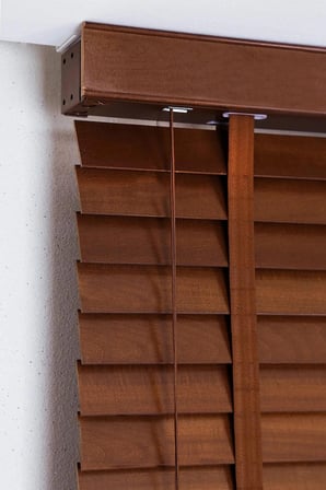 Wooden Blinds %100 Doğal Ahşap Jaluzi Perde 50mm,Alüminyum Kasalı Yüksek Kaliteli - CEVİZ 508WJ (KURDELALI)