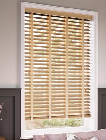 Wooden Blinds %100 Doğal Ahşap Jaluzi Perde 50mm,Alüminyum Kasalı Yüksek Kaliteli - Doğal Meşe (KURDELALI)