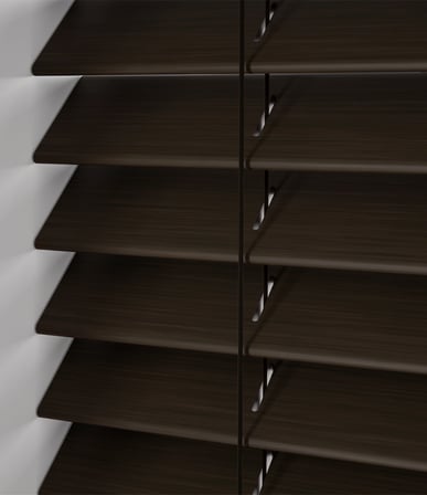 Wooden Blinds %100 Doğal Ahşap Jaluzi Perde 50mm, Alüminyum Kasalı Yüksek Kaliteli - Kahve MI/010PWB (KURDELASIZ)