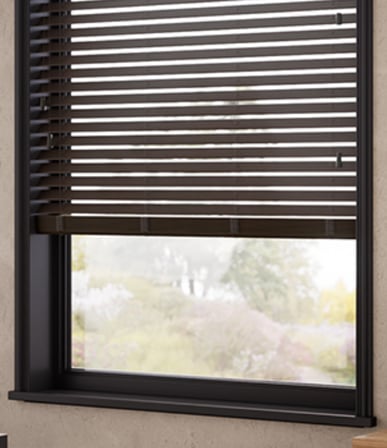 Wooden Blinds %100 Doğal Ahşap Jaluzi Perde 50mm, Alüminyum Kasalı Yüksek Kaliteli - Kahve MI/010PWB (KURDELASIZ)