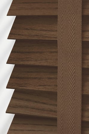 Wooden Blinds %100 Doğal Ahşap Jaluzi Perde 50mm,Alüminyum Kasalı Yüksek Kaliteli - Kahverengi (KURDELALI)
