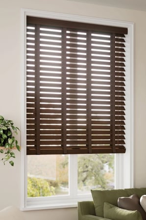 Wooden Blinds %100 Doğal Ahşap Jaluzi Perde 50mm,Alüminyum Kasalı Yüksek Kaliteli - Kahverengi (KURDELALI)