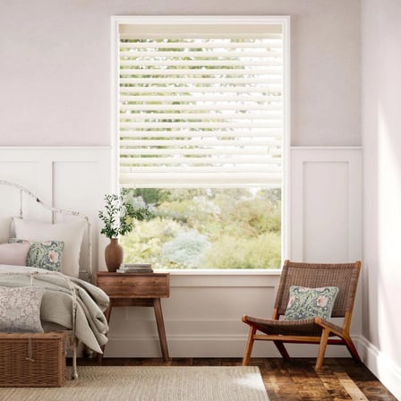 Wooden Blinds %100 Doğal Ahşap Jaluzi Perde 50mm, Alüminyum Kasalı Yüksek Kaliteli - Krem MI/01PWB (KURDELASIZ)