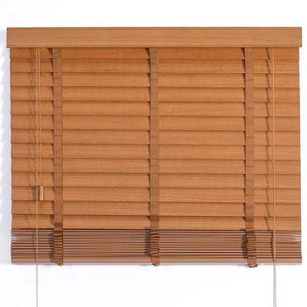 Wooden Blinds %100 Doğal Ahşap Jaluzi Perde 50mm, Alüminyum Kasalı Yüksek Kaliteli - Meşe (KURDELALI)