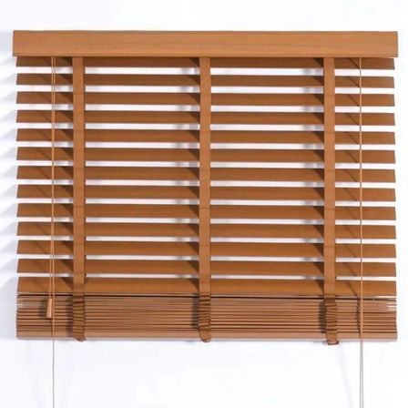 Wooden Blinds %100 Doğal Ahşap Jaluzi Perde 50mm, Alüminyum Kasalı Yüksek Kaliteli - Meşe Rengi (KURDELALI)