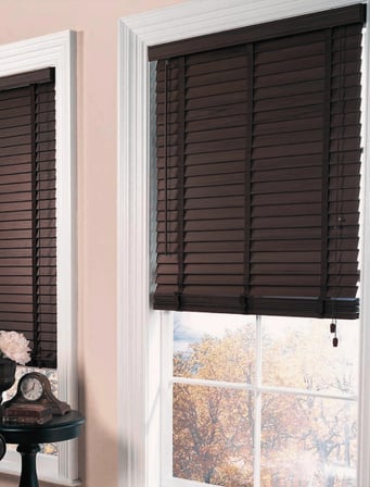 Wooden Blinds %100 Doğal Ahşap Jaluzi Perde 50mm,Alüminyum Kasalı Yüksek Kaliteli - Kahve (KURDELALI) WOOD/YS099PWB