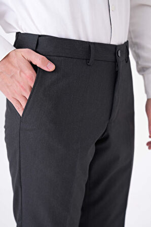 WORKMAN® FlexBelt™ Kızaklı İç Lastikli Koyu Antrasit Erkek Pantolon: Gizli Esnek Bel Tasarımıyla Gün Boyu Konfor
