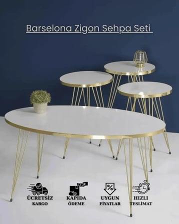 Barselona Zigon Sehpa Seti