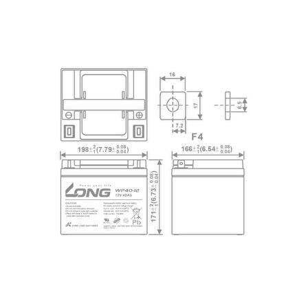 LONG 12Volt 40Ah Kuru Tip Akü