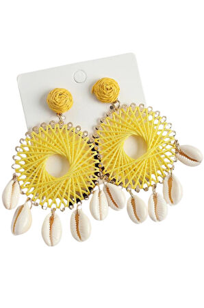 Sarı Dreamcatcher Küpe