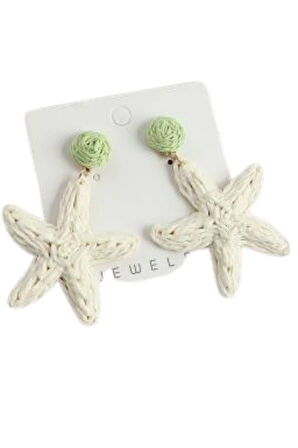 Beyaz Denizyıldızı Küpe