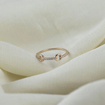 Minimal Stil 925 Ayar Rose Gümüş Yüzük