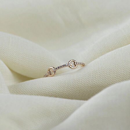 Minimal Stil 925 Ayar Rose Gümüş Yüzük