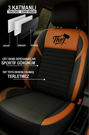 Chevrolet Agile 1.4 Econo.flex 102 Hp Easytronic 2009 UYUMLU THOR SERİSİ TAM SET TAY TÜYÜ OTO KILIF TABA