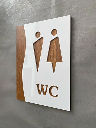 White Pearl Mdf Serisi WC Yönlendirme Levhası