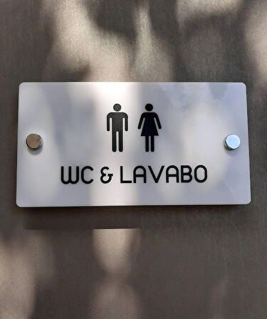 White Pearl Serisi Wc Yönlendirme Tabelası