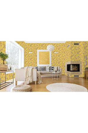 Tropicano Çiçek Desenli Trend Duvar Kağıdı 9914-4, Sarı | Ce, Iso 9001, Iso 10002