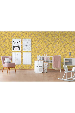 Tropicano Çiçek Desenli Trend Duvar Kağıdı 9914-4, Sarı | Ce, Iso 9001, Iso 10002