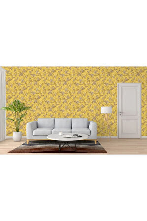 Tropicano Çiçek Desenli Trend Duvar Kağıdı 9914-4, Sarı | Ce, Iso 9001, Iso 10002