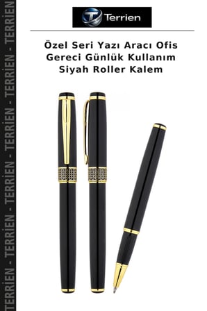 Özel Seri Yazı Aracı Ofis Gereci Günlük Kullanım Siyah Roller Kalem