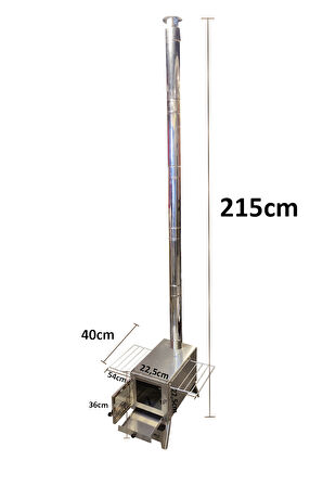 Krom Lüks Çadır Sobası