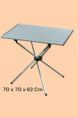 70 x 70 Katlanabilir Ultra Sağlam Ultra Hafif Kamp Piknik Masası