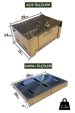 KROM KATLANABİLİR MANGAL VE ATEŞ KUTUSU