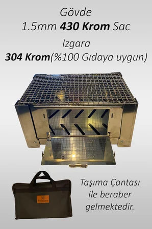 KROM KATLANABİLİR MANGAL VE ATEŞ KUTUSU