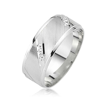 Rodyum Kaplama Klasik Gümüş Alyans