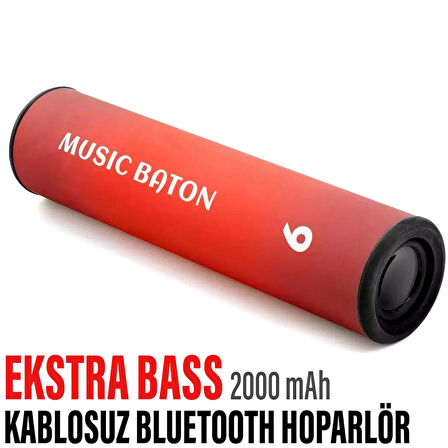 Kablosuz Silindir Bluetooth Hoparlör Speaker Ekstra Bass Ses Bombası 2000 mAh IP65 Su Geçirmez
