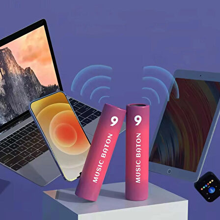 Kablosuz Silindir Bluetooth Hoparlör Speaker Ekstra Bass Ses Bombası 2000 mAh IP65 Su Geçirmez