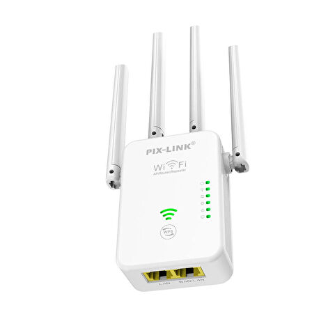 PIX-LINK WR49D4Q WIFI REPEATER + ROUTER + AP 300Mbps BEYAZ