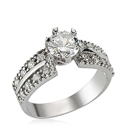 Gümüş Tek Taş Kadın Yüzük