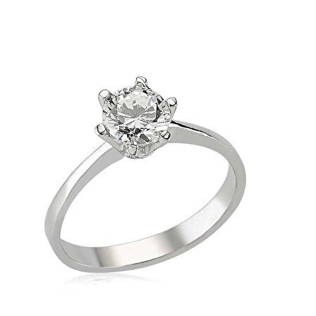 Gümüş Tek Taş Kadın Yüzük