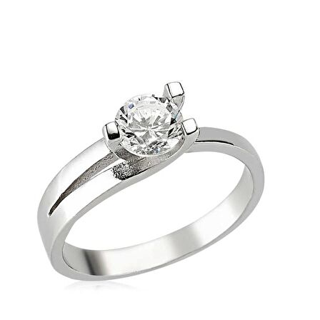 Gümüş Tek Taş Kadın Yüzük