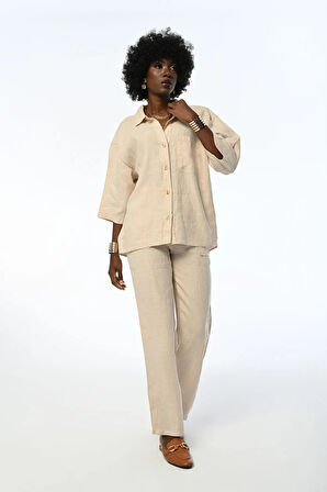 KADIN TEK CEPLİ RAHAT KALIP GÖMLEK