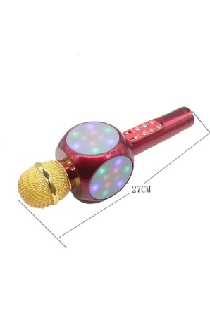 WS-1816 Bluetooth Speaker Karaoke Mikrofonlu Kablosuz Hoparlör Hafıza Kartı ve Usb Girişli Şarjlı Rgb Led Işıklı Müzikçalar