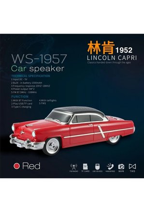NOSTALJİK ARABA ŞEKLİNDE BLUETOOTH HOPARLÖR SD KART USB FM RADYOLU ŞARJLI TAŞINABİLİR SPEAKER