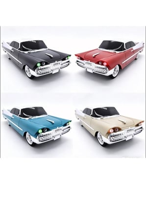 Araba Görünümlü Taşınabilir Kablosuz Radyolu Bluetooth Hoparlör Retro Fm-Sd Kart-Usb-Mp3 Speaker