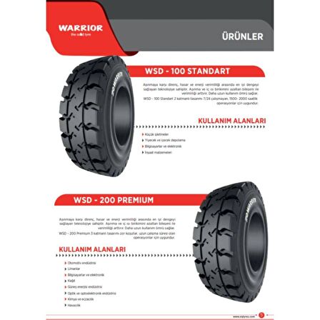 23x10-12 (250/60-12) Warrior WSD Standart Segmansız Dolgu Forklift Lastiği