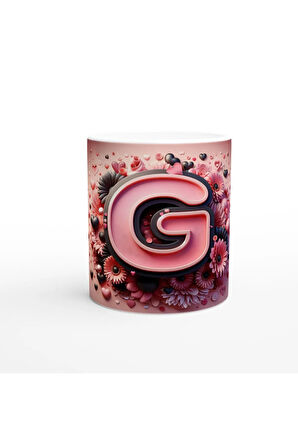 G Harfi Canlı Renkli Harfli Kupa Bardak