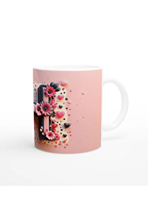 H Harfi Zarif Alfabe Kupa Bardak