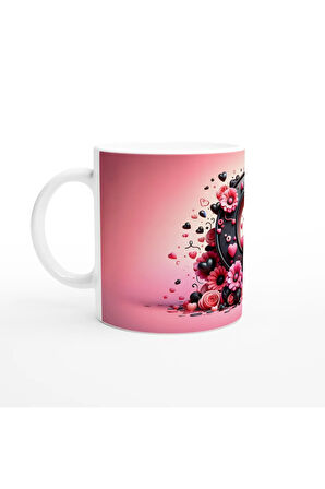 Q Harfi Renkli Desenli Kupa Bardak