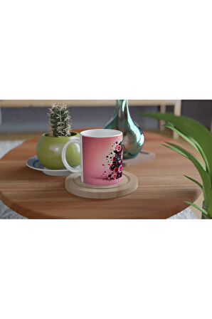 Q Harfi Renkli Desenli Kupa Bardak