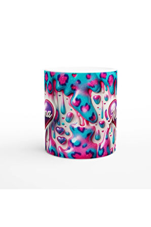 Mama Yazılı Parıltılı Renk Patlaması Anneler Günü Kupa Bardak