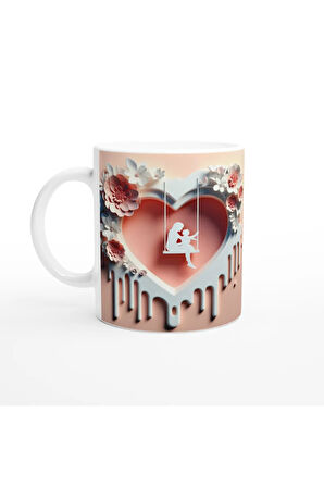 Kalpli Salıncakta Sevgiyle Buluşan Anne Çocuk Kupa Bardak