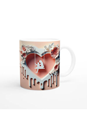 Kalpli Salıncakta Sevgiyle Buluşan Anne Çocuk Kupa Bardak