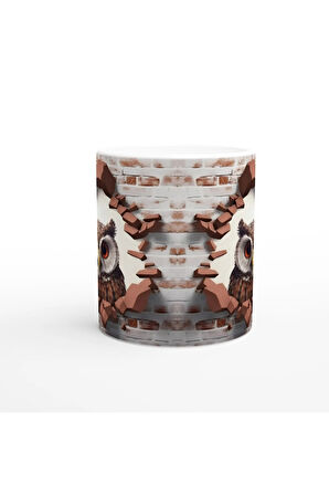 Duvarı Yırtan Cesur Baykuş Kupa Bardak