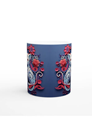 Çiçek Bahçesinin Bekçisi Kedi Kupa Bardak