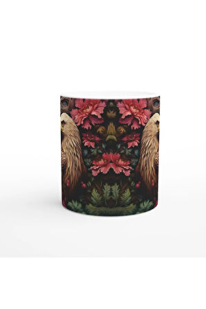 Çiçekler Arasında Kartal Gücü Kupa Bardak